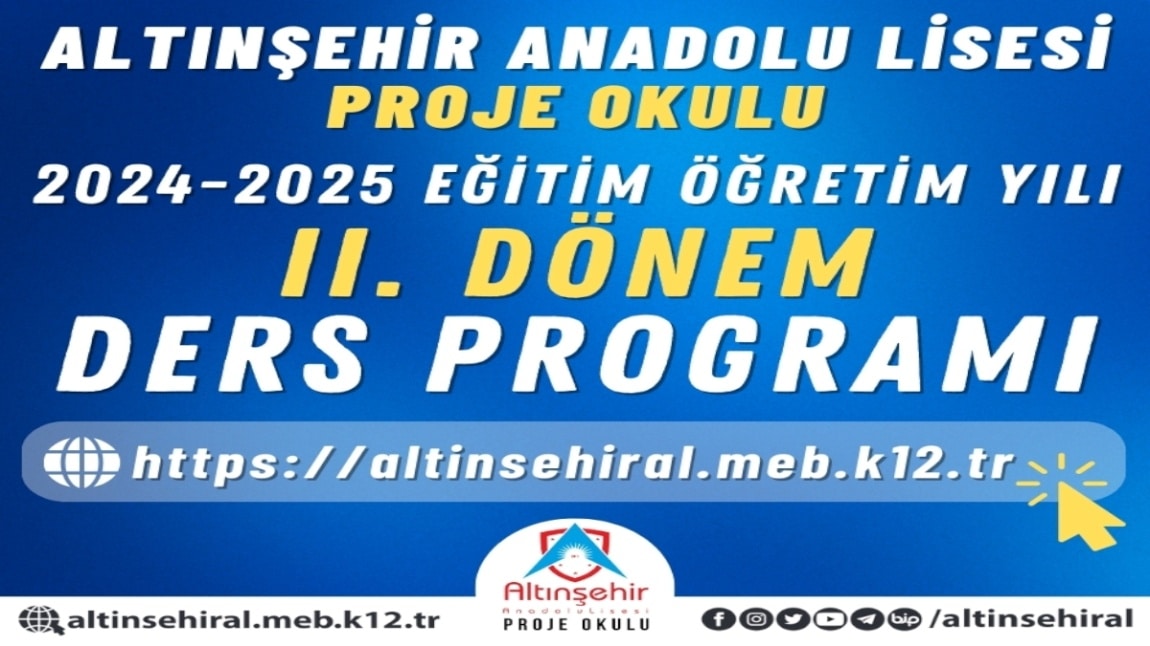 2024-2025 EĞİTİM ÖĞRETİM YILI II. DÖNEM SINIF DERS PROGRAMI (GEÇERLİLİK:03.02.2025)